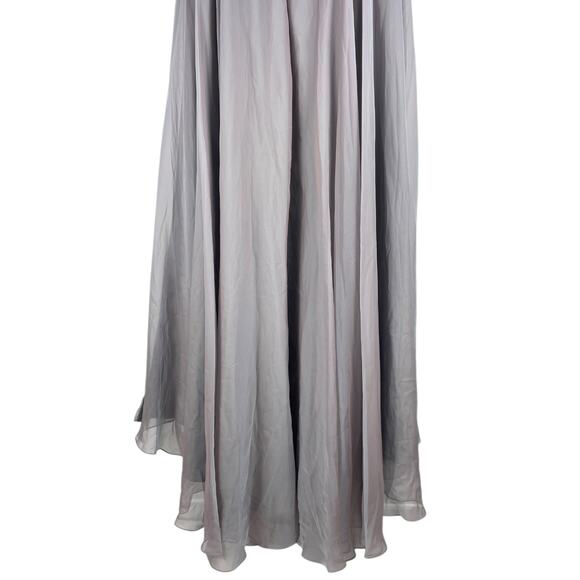 Mac Duggal Off The Shoulder Ruched A Line Gown Pearl Gray Size 18 - Picture 13 of 16